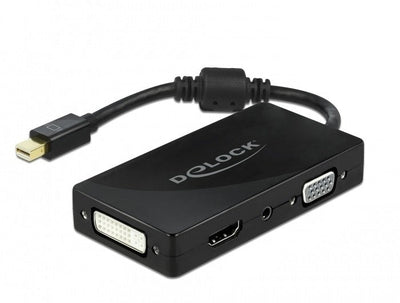 Delock Adapter Mini DisplayPort 1.2 - VGA / HDMI / DVI / Audio Black — image 1