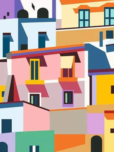 Ravensburger Creart Canvas Edition: Casas Coloridas, Pintura 25527 — image 1