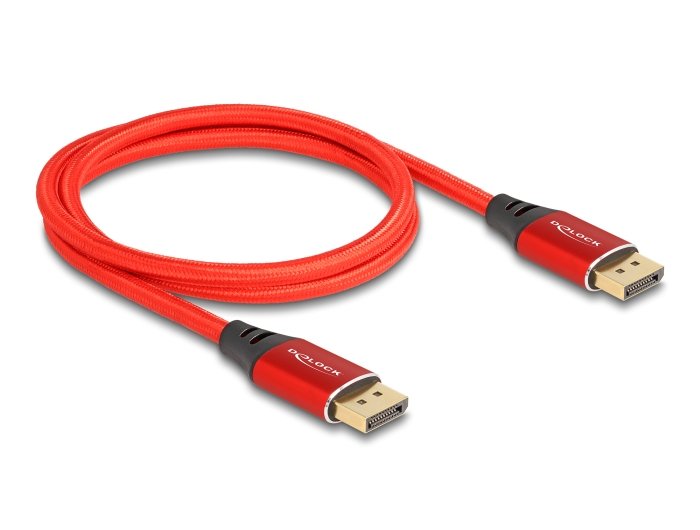 Delock 80631 Cable DisplayPort 16K 60 HZ 1M Red Metal