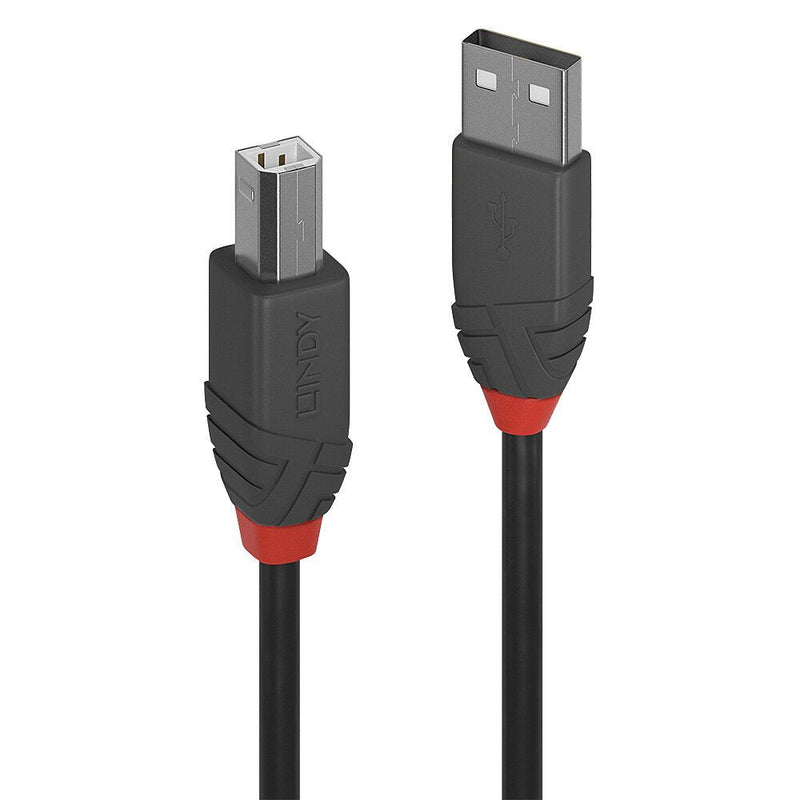 Lindy 36677 USB Cable 10M USB 2.0 USB a USB B Black Grey Red