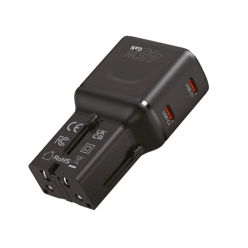 Mobile Origin 45W Travel Adapter Eu/Us/Uk/Au PW26, Black