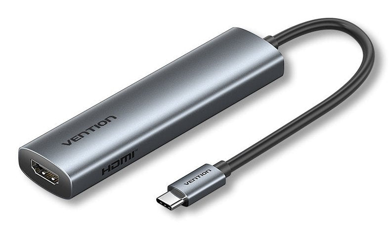 Vention Docking USB Type-c Tglhb 1x USB Type-c 2x USB 1x HDMI 4K 1x USB Type-c Pd Grey