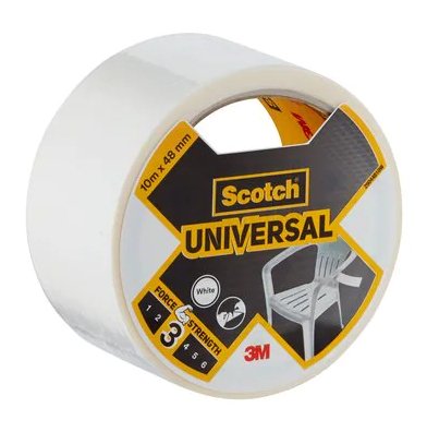Scotch Universal Tape Adhesiva Americana 48MM X 10M - White