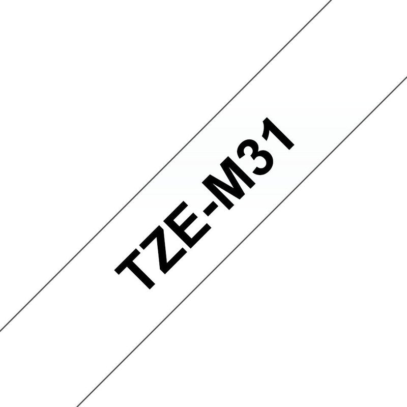 Brother TZEM31,CINTA Laminated Transparent Matte/Black 12MM