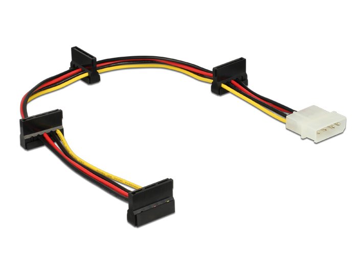 Delock Cable Molex 4PIN - 4X SATA 15 Pin M/H 0.40M