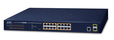 Planet GS-4210-16P2S Switch Gestionado L2/L4 Gigabit Ethernet (10/100/1000) Energía Sobre Ethernet (PoE) 1U Bl — image 1