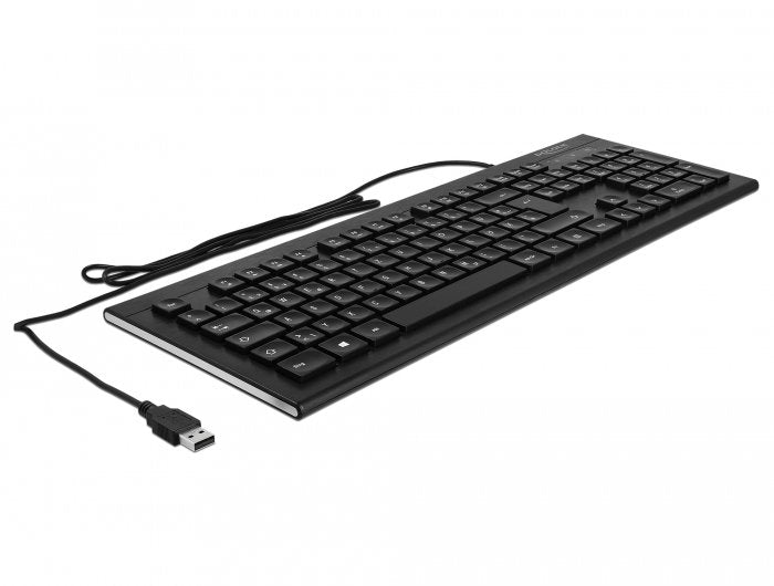 Delock USB Keyboard With Cable 1,5M Black (water-drop)