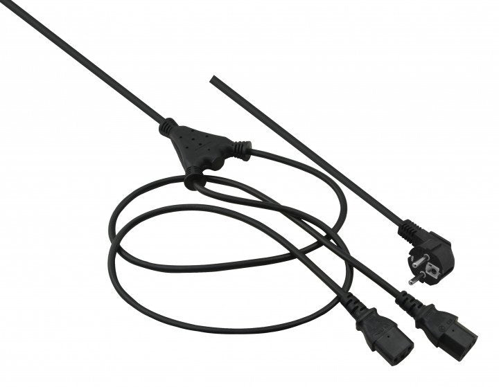 Helos Cable Power And 2 X C13, Black 2,0M