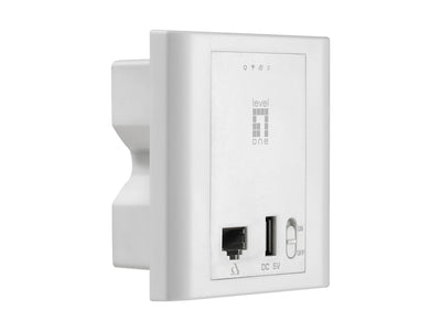 Level One Access Point Wi-Fi 300N PoE Assembly Wall Box 86MMX86MM Port USB Charging — image 1
