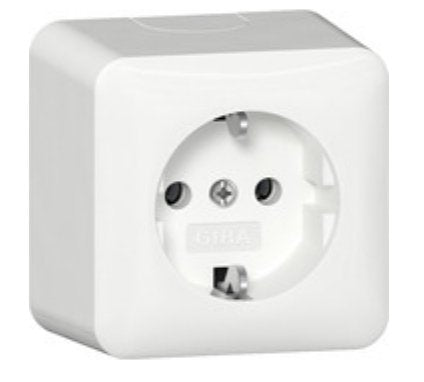 Gira 444013 Schuko-toma Power + Board Assembly Ap White Puro