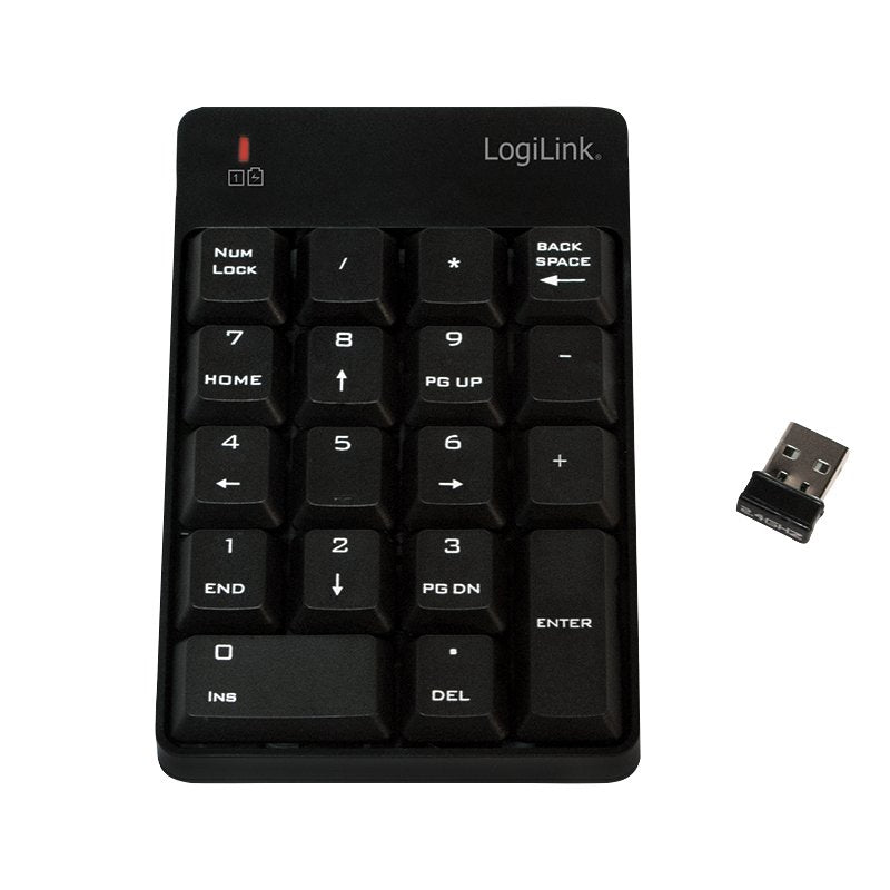 Logilink Keyboard Numerico RF Wireless, With 18 Keys Black