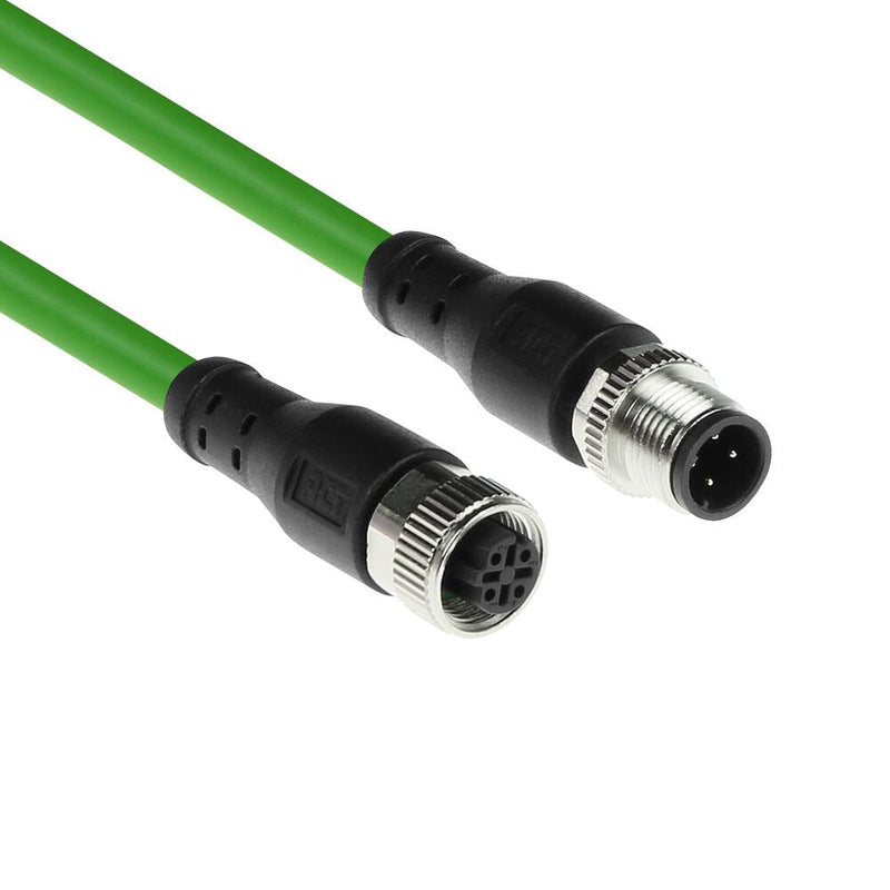 Industrial 5.00 Meters Sensor Cable M12D 4-PIN Male To M12D 4-PIN Male, Superflex Xtreme Tpe Cable Shielded