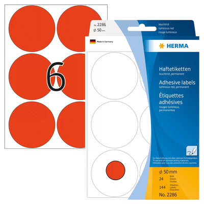 Herma 2286 Label Self-adhesive Círculo Red 144 Pieces — image 1