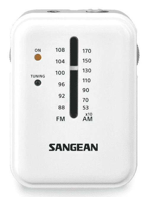 Sangean SR-32 White Radio Bolsillo Fm/Am Speaker Integrado Jack And Strap — image 1