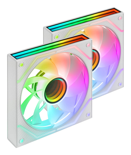 Mars Gaming Kit 2 Fans PC Auxiliar MF-3D PROX2R White ARGB/ Quiet 12DB / 12MM — image 1