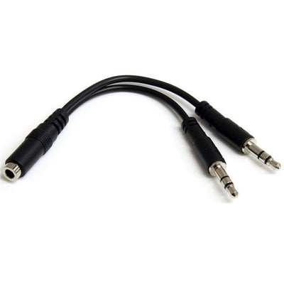 StarTech Adapter Divisor Headphones 2X JACK3,5 3PIN a Jack 4PIN M/H 0.13M Black Muyhsfmm — image 1