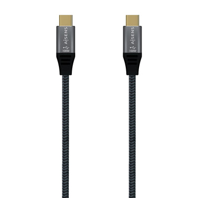 Aisens USB Cable 2.0 Aluminium 5A 100W E-mark - USB-C/M-usb-c/M - 2M - Grey — image 1