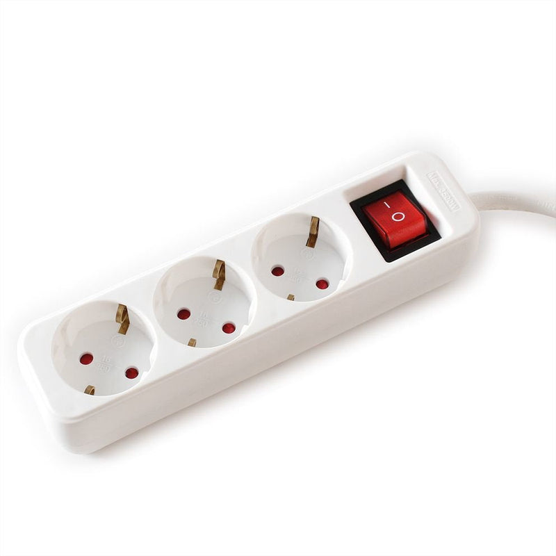 Value 3-VÍAS Power Strip Plugs With Switch White 1,5M