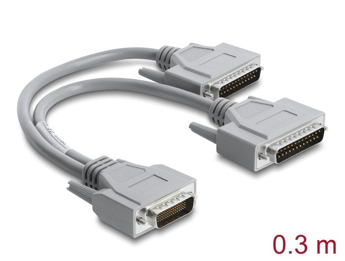 Delock Adapter And Cable Serie RS-232 Lfh D-sub HD 60 Pin Connector Male a 2 X D-sub 25 Connector Male 0,3M Gr