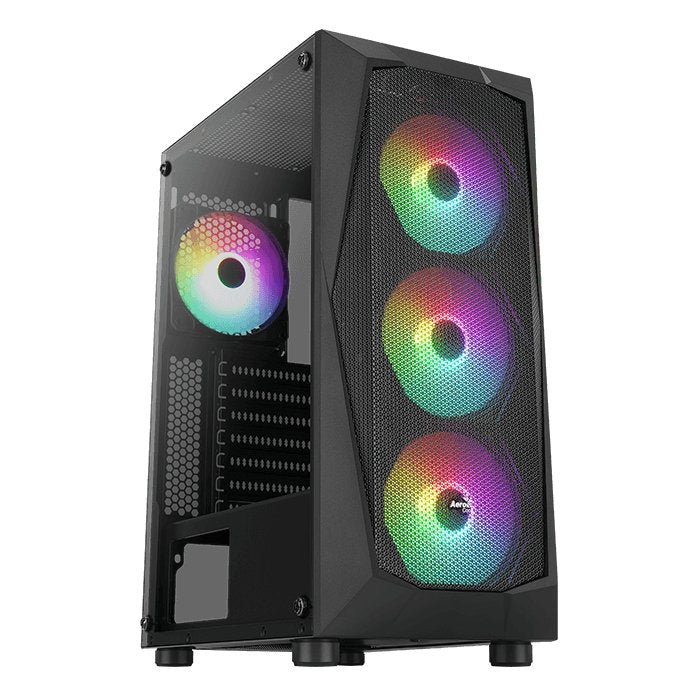Aerocool PC Case ATX Falcon V2 ARGB Black Bahias INT:2X3'5, 2X2'5/2XUSB3.0,1XUSB2.0/ Audio In/Out/ LED ARGB/Gl