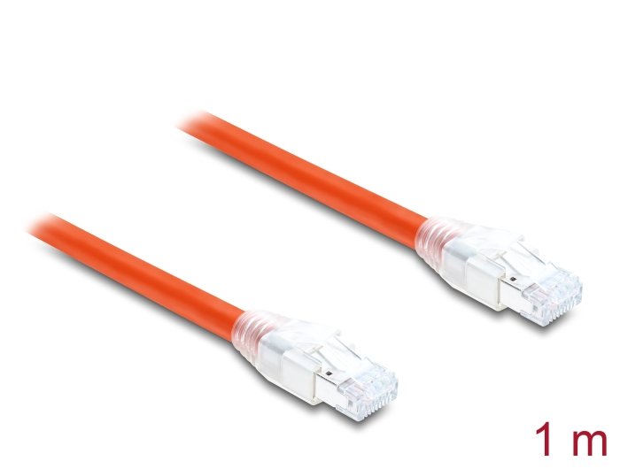 Delock RJ45 Network Cable CAT.8.1S FTP 1M Up To 40Gbps Orange