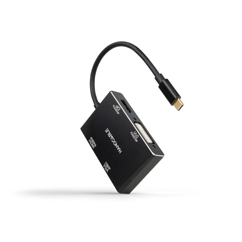 Nanocable Converter USB-C/M a HDMI/H + DVI/H + DP/H + VGA/H - 10CM - Black