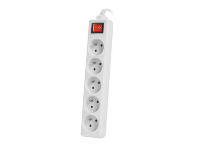 Lanberg PS1-05E-0300-W Power Strip 3M White 5X 230V Cable Cobre Complete — image 1