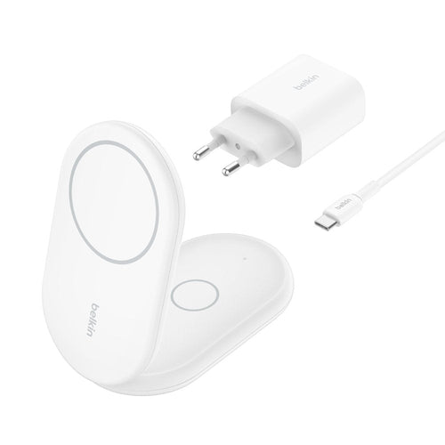 Belkin Base Charging Wireless 2 1 WIZ028VFWH Magnetica QI2 15W Foldable White — image 1