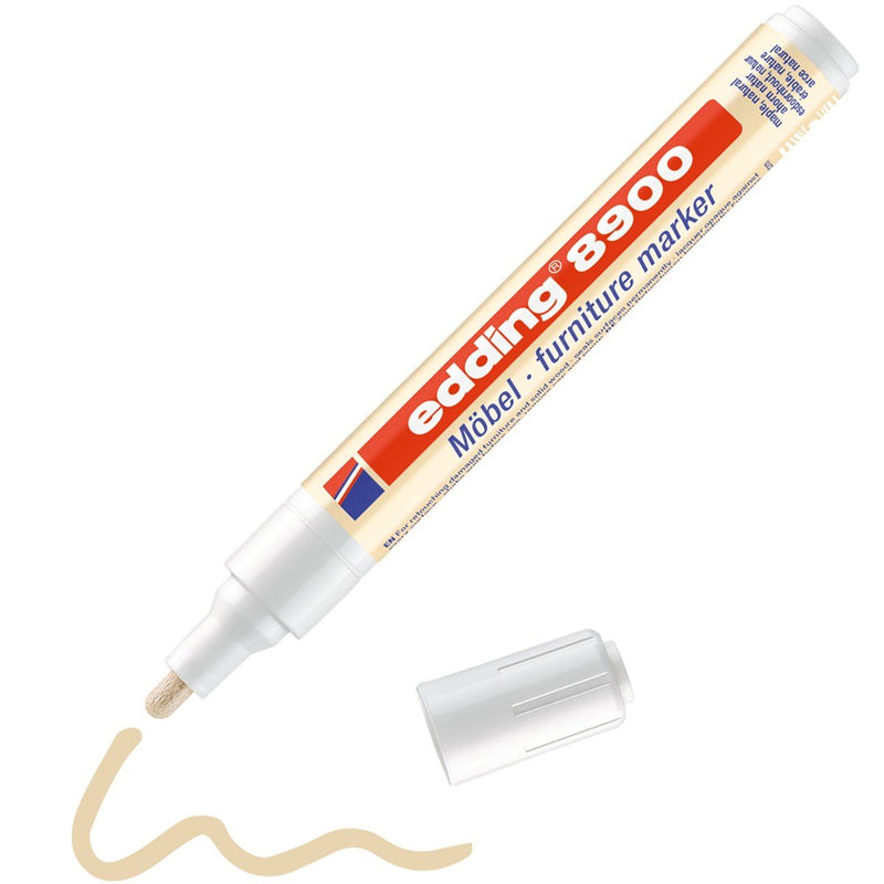 Edding 8900 Marker Permanente Muebles - Punta Redonda 1.5-2MM - Resistant a Light - Secado Fast - Colour