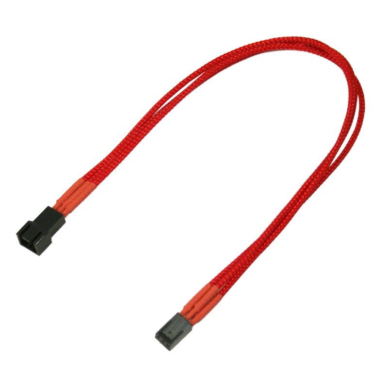 Nanoxia Cable Extensión 3 Pines, 30CM, Sencillo, Red