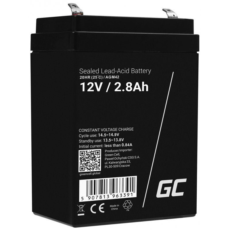 Greencell Battery Agm Vrla 12V 2.8AH