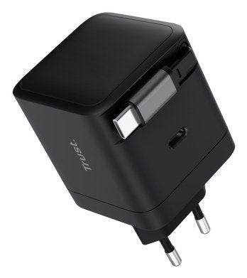 Trust Wall Charger Maxo 65W 1x USB Type-c Includes USB Cable Type-c Retractable 65W — image 1
