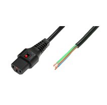 Cable Power Open/IEC C13 Female Recto 1M Black With Bloqueo IEC Lock