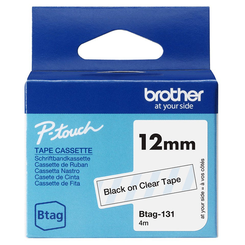 Brojoher Tape BTAG131 / BTAG-131 Black Sobre Transparentee