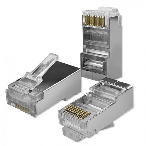 Qoltec 54556 RJ45 Modular Connector CAT.6 FTP Gold Plated Contacts 100 Pieces