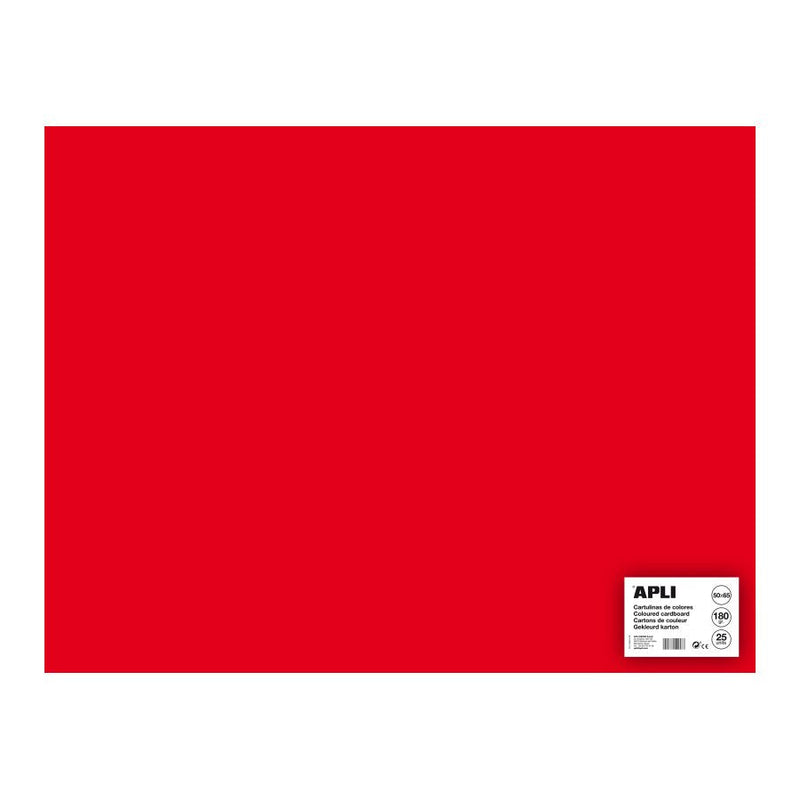 Apli Cartulina 50X65CM 170GR Pack 25H Red