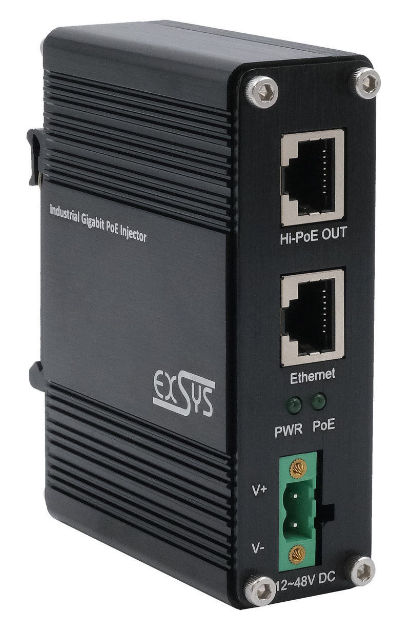 PoE + Gigabit Injektor 60W DC Eingang + 12V Bis + 48V