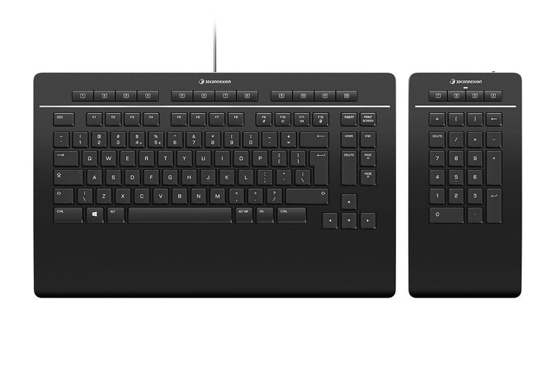 3DCONNEXION Keyboard Pro With Numpad Keyboard Office USB + RF Wireless + Bluetooth QWERTY Internacional Ee.uu.