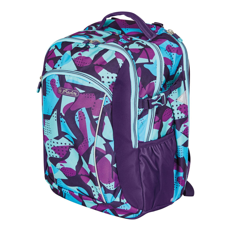 Herlitz Ultimate Camopurple Backpack School Blue Púrpura Poliéster