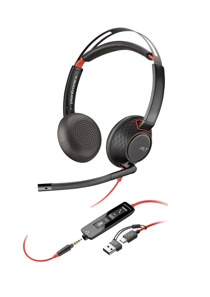 Poly Plantronics Blackwire C5220 USB-C Headphones With Microphone - Cancelacion Ruido - Diadema Metalica Acolc
