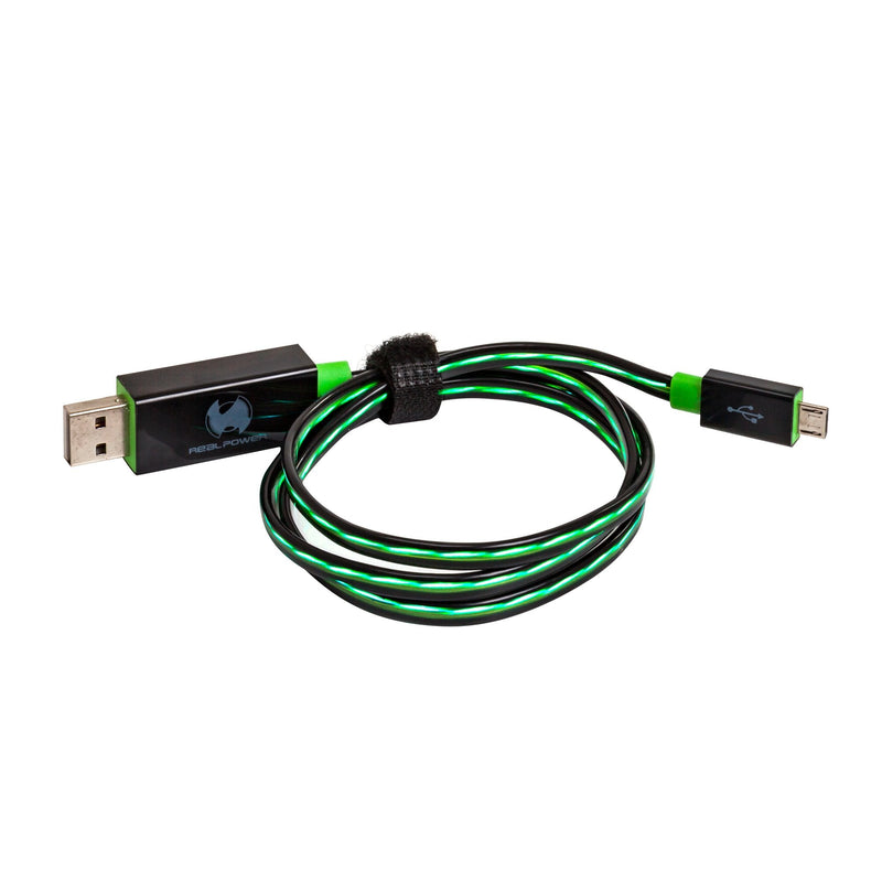 Realpower USB a/Micro-usb B 0.75M USB Cable 0,75M 2.0 Black Green