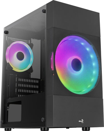 Aerocool PC Case Atomic Lite V1 Mini-tower, Frgb, Glass Tempered - Black — image 1