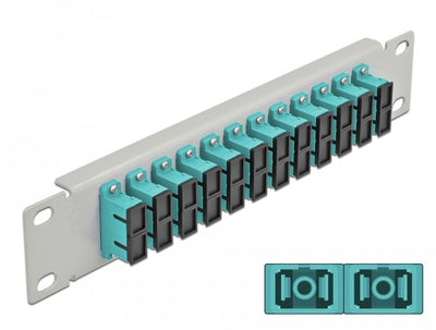 Delock 66794 Panel Connection Fibre Optic 10 12 Ports Sc Duplex Aguamarina 1U Grey — image 1