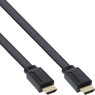 Inline Cable Flat HDMI Cable With Ethernet Black 0,5M — image 1