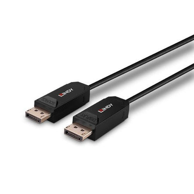 Lindy 38525 Cable DisplayPort 10M Black Fibre Optic Hybrid 2.0 UHBR10 — image 1