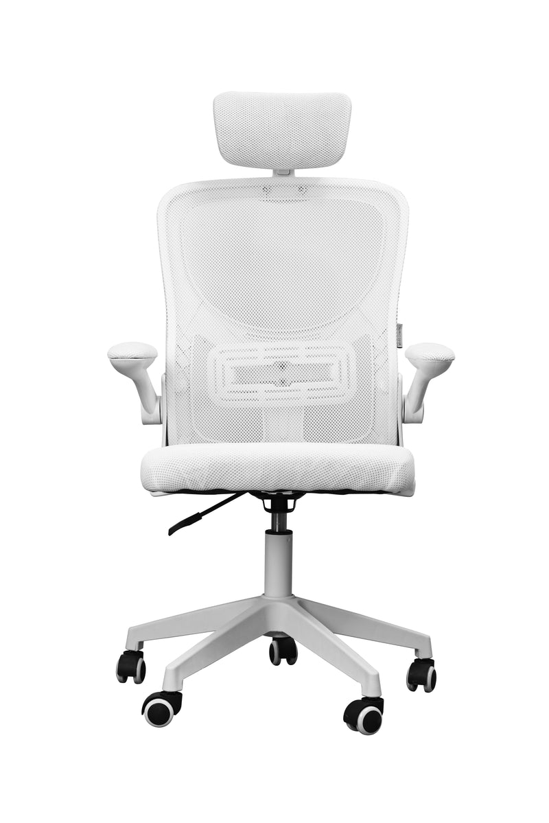 Mars Gaming Chair Mgc-ergo Plus White Reposabrazos Plegables /Pistón Clase 3/ Stand Lumbar Dinámico Adaptable/