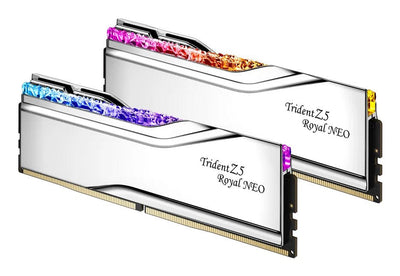 G.skill Memory DDR5 32GB 6400 2X 16GB Kit Dual, Plateada, F5-6400J3039G16GX2-TR5NS, Trident Z5 Royal Neo, AMD  — image 1