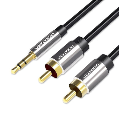 Vention Cable Stereo Bcfbf Jack 3.5 Male 2X Rca Male 1M Black — image 1