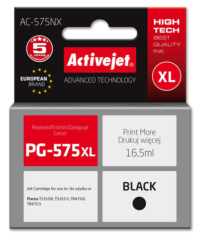 Activejet Ink AC-575NX Canon Pixma: TR4750I, TR4751I, TS3550I, TS3551I, TS3750I High Yield (xl) Black — image 1