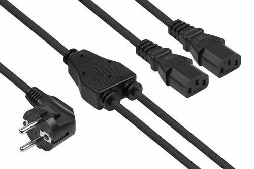 Kabelmeister Contact Protección-st. (90° Angulado.)- 2XC13 Black 2M — image 1